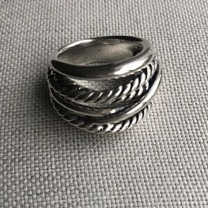 David Yurman Silver Twisted Cable Ring